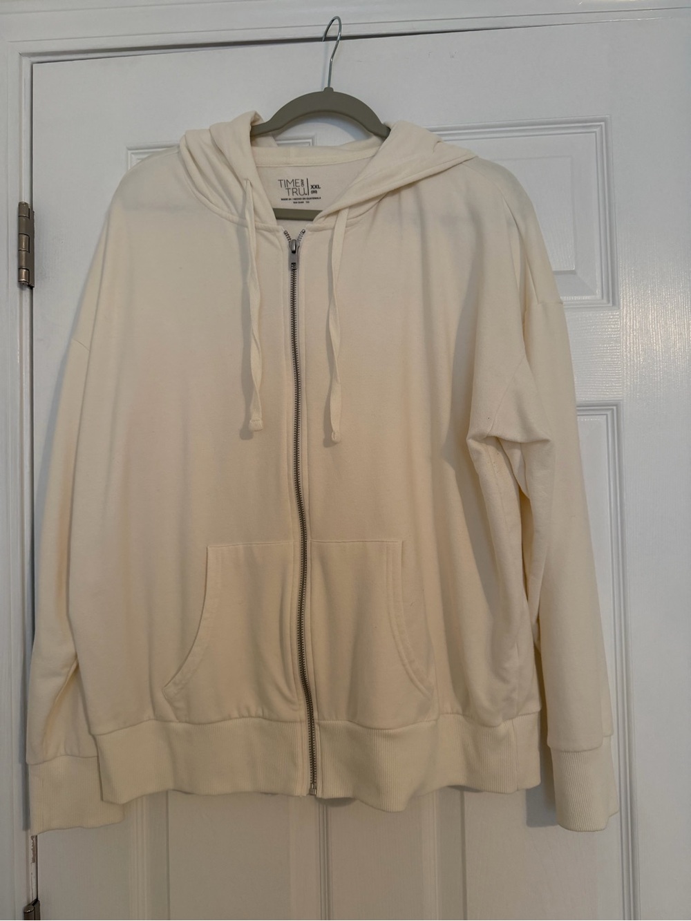 Time and Tru Men or Women’s Cream Full-Zip Hoodie Jacket